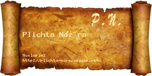 Plichta Nóra névjegykártya