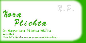 nora plichta business card